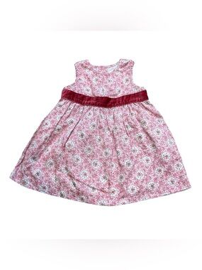 Janie & Jack White and Red Floral Print Infant Dress Size 0-3 Months